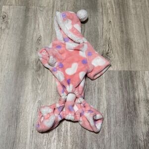 Pet warm cozy hoodie body suit size‎ XS Pom Pom